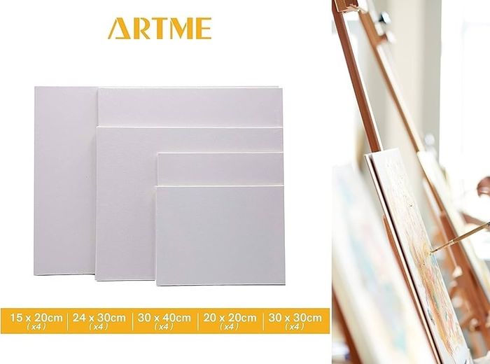 20pcs Canvas Panels (15x20-4pk, 24x30-4pk, 30x40-4pk, 20x20-4pk, 30x30-4pk) 3mm Blank Artist Canvas Board