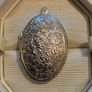 925 Sterling Silver Oval Locket with Floral Engraving Image 3