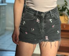 Denim&Co High Quality Denim Shorts S size; embroidery