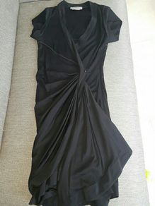Sportmax black mock wrap dress size small uk8-10