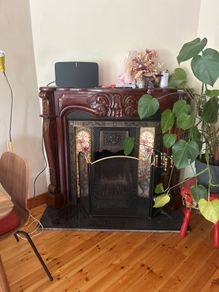 Ornate mahogany fire surround/mantle