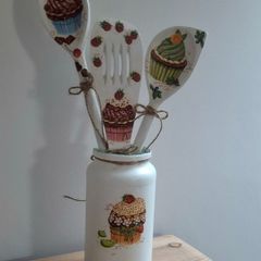 Set Of 3 Decorative Kitchen Utensils in the Jar