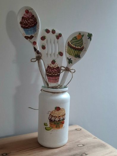 Set Of 3 Decorative Kitchen Utensils in the Jar