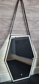 LED Bathroom Mirror Black Frame Demister Bright Light
