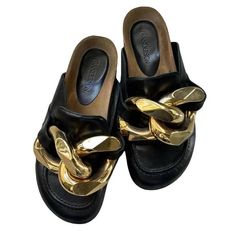 Black JW Anderson loafers mules shoes