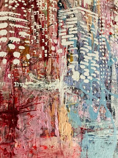Original Painting Irish Abstract Art Cityscape Pink Original Art contemporary Irish art