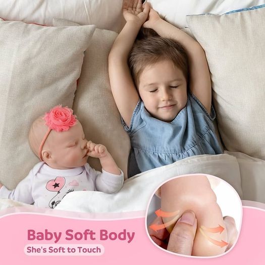 NEW SALE | Reborn dolls - 17-Inch Handmade Realistic Baby Dolls Soft Cloth Body with Toy Accessories