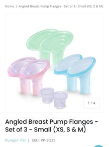 Angled Breast Pump Flanges - Set of 3 - Small (XS, S & M)