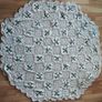 Vintage round table cover cloth Irish Linen with Shamrock stiches 1.4 m craft  hand made Image 5