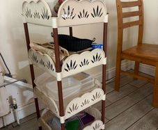 4-Tier Kitchen Trolley Cream & Brown