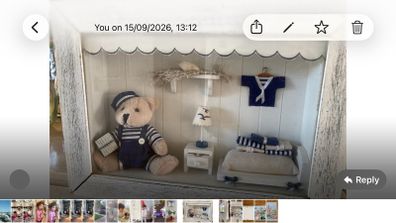 Box frame of  teddy bear room