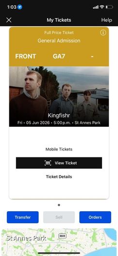 Kingfisher ticket for sale
