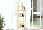 Cat Tree with Sisal Scratching Posts Cream 216 cm