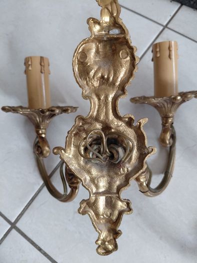French vintage set of wall lights