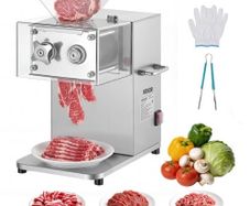 Meat Cutting Machine, 850W Commercial Slicer, 5mm Heavy Duty Stainless Steel Blade Shredder for Boneless Meat Soft Vegetables, Electric Food Slicers for Kitchen Restaurant Supermarket
