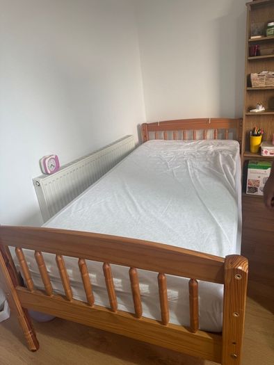 single bed with mattress