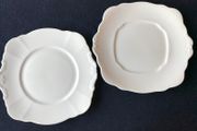 Two Square White Cake Plates