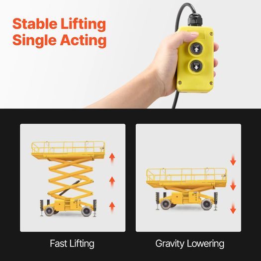 12V DC Hydraulic Power Unit with 8L Metal Reservoir, Single Acting Pump for Dump Trailer & Car Lifting