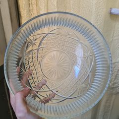 vintage Cristal d'Arques / Luminarc pressed clear glass salad bowl in the "Antique Clear" pattern