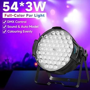 Stage Light 54x3W RGB 3 in 1 LED Par Light Disco Light for Parties with Sound Activated & DMX Control