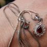 Vintage Sterling Silver 925 Isla Garnet Pendant Necklace 4,2g Image 8