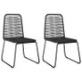 3 Piece Garden Dining Set PVC Rattan Black Image 5