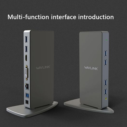 USB 3.0 Aluminum Universal Docking Station - Dual Monitor, 6 USB Ports, Gigabit LAN