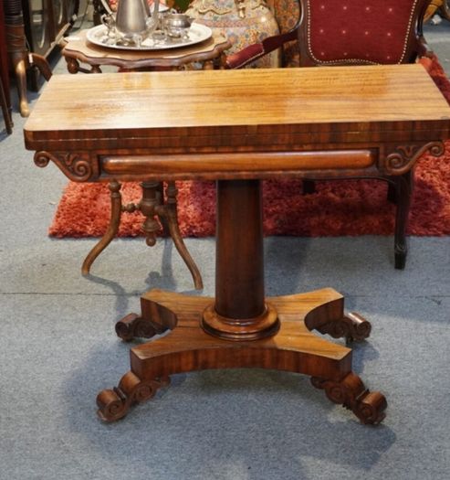 Antique Rosewood William IV Card Table (c.1830)