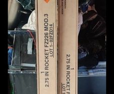 2 x ex-army 2.75" rocket boxes - FFAR rocket crates, Hydra 70 rocket boxes, NATO surplus
