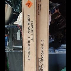 2 x ex-army 2.75" rocket boxes - FFAR rocket crates, Hydra 70 rocket boxes, NATO surplus