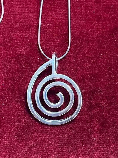 Sterling Silver Chain with Large Silver Pendant