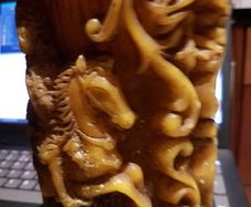 Antique Beeswax Vedic "Arjuna Chariots" Candle - "Arjuna and Chariots". Also tall Wax  Masonic Candle.