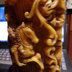 Antique Beeswax Vedic "Arjuna Chariots" Candle - "Arjuna and Chariots". Also tall Wax  Masonic Candle.