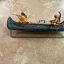 Vintage American Frontier Floating Canoe with Crew Image 4
