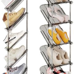 Narrow Shoe Rack 5 Tiers - Slim Tall Shoes Racks for Small Spaces and Corner, Shoe Storage Organiser Cabinet for Hallway, Vertical Shoe Shelf Stand Holder for Shoes and Boots