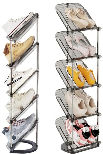 Narrow Shoe Rack 5 Tiers - Slim Tall Shoes Racks for Small Spaces and Corner, Shoe Storage Organiser Cabinet for Hallway, Vertical Shoe Shelf Stand Holder for Shoes and Boots