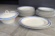 Empire Delph Dinner Set - Plates, Side Plates, Serving Dish