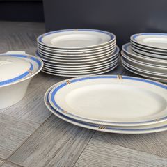 Empire Delph Dinner Set - Plates, Side Plates, Serving Dish