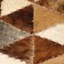 Rug Genuine Leather Patchwork 120x170 cm Triangle Brown/White Image 4