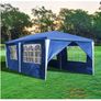 3 x 6 m Gazebo  Party Garden Beer Tent Waterproof Marquee with 6 Side Panels, White Image 4