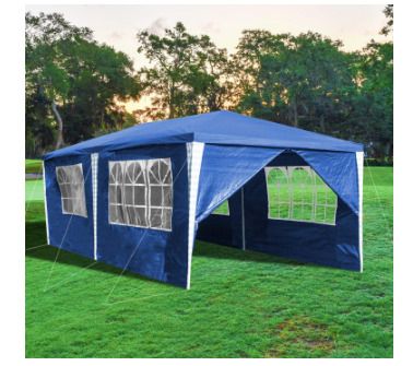 3 x 6 m Gazebo  Party Garden Beer Tent Waterproof Marquee with 6 Side Panels, White