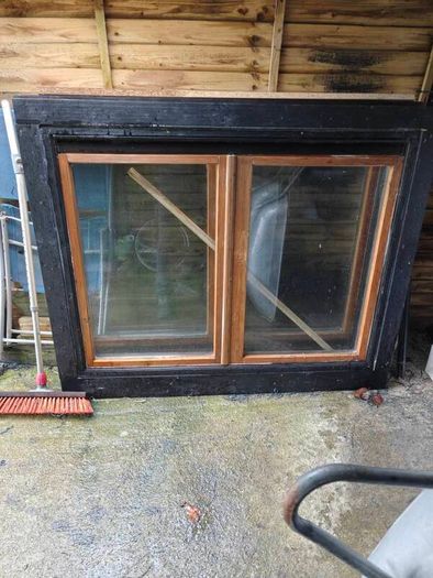 log cabin windows and front door