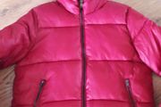 Bershka dark red padded jacket with hood size UK S