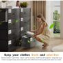 Fabric Chest of Drawers - Canvas Storage Unit with 8 Large Drawers Label Cards, Side Pocket & Hook for Living Room, Hallway, Bedroom Image 2