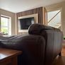 Luxury brown leather sofa set - 3 seater, 2 seater& Armchair. Image 7