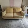Mid century yellow velvet couch Image 5