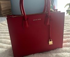 Michael Kors red leather handbag