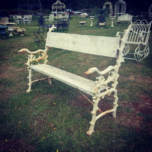 Bench Cast Iron and Timber Ornate Ends  H23
