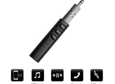 Bluetooth Car Audio Receiver AUX 3.5mm Jack Handsfree Call Adapter