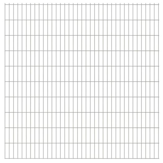 2D Garden Fence Panels 2.008x2.03 m 32 m (Total Length) Silver